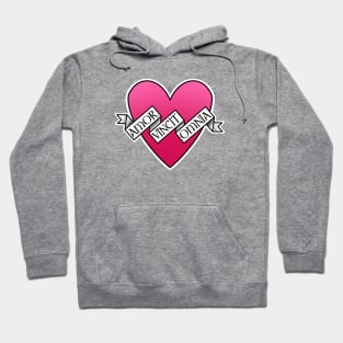 amor vincit omnia pink heart Hoodie